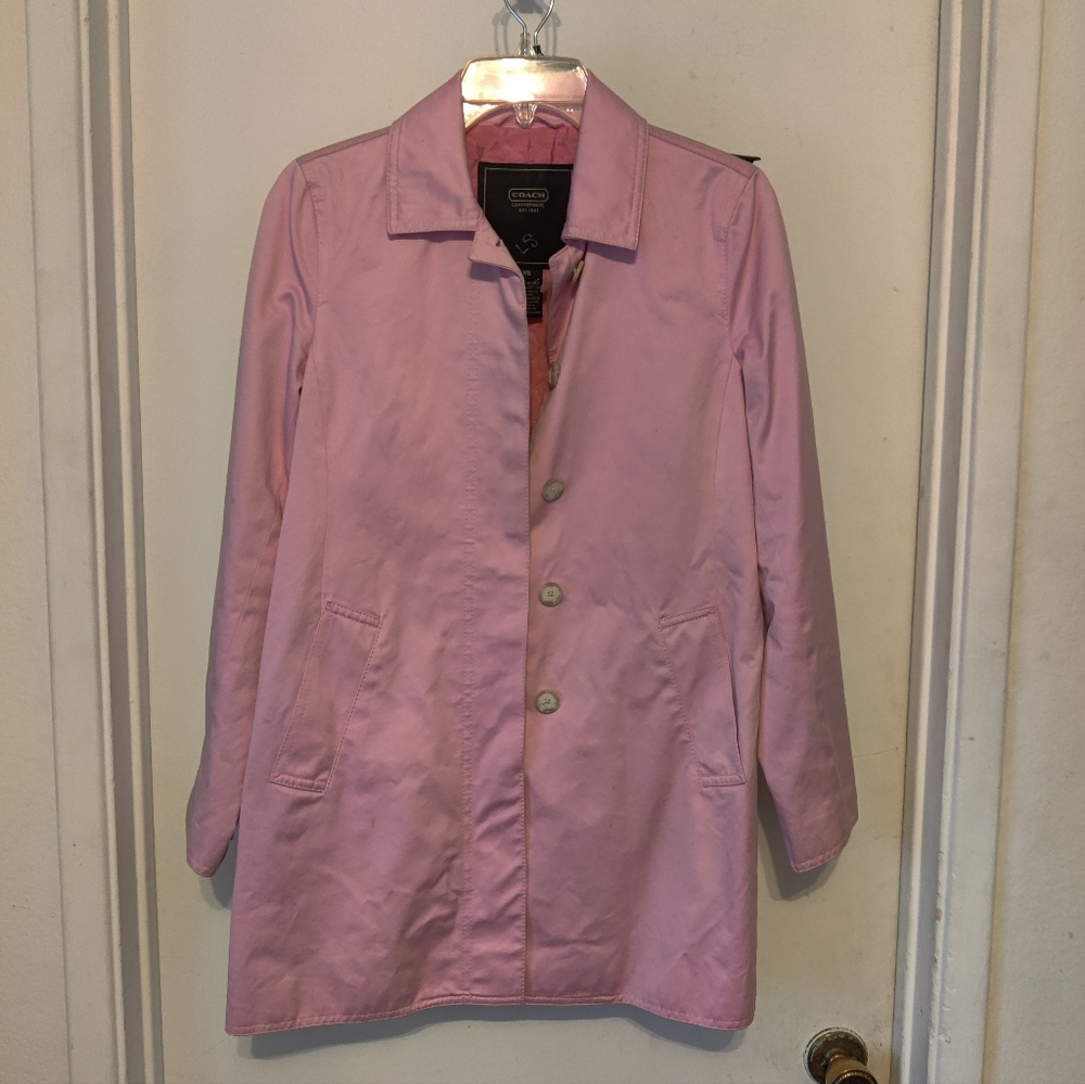 Coach Bubblegum Pink Rain coat sz XS